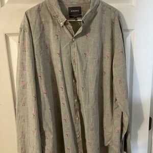 Bonobos Slim Fit L/S Shirt Button Down Flamingo Pattern